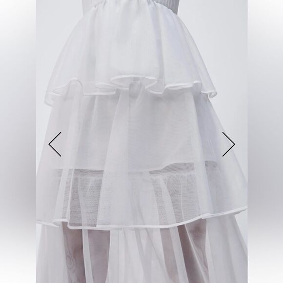 Simkhai Benton Tulle Plisse Midi Dress in White size 6 NWT - Picture 5 of 10